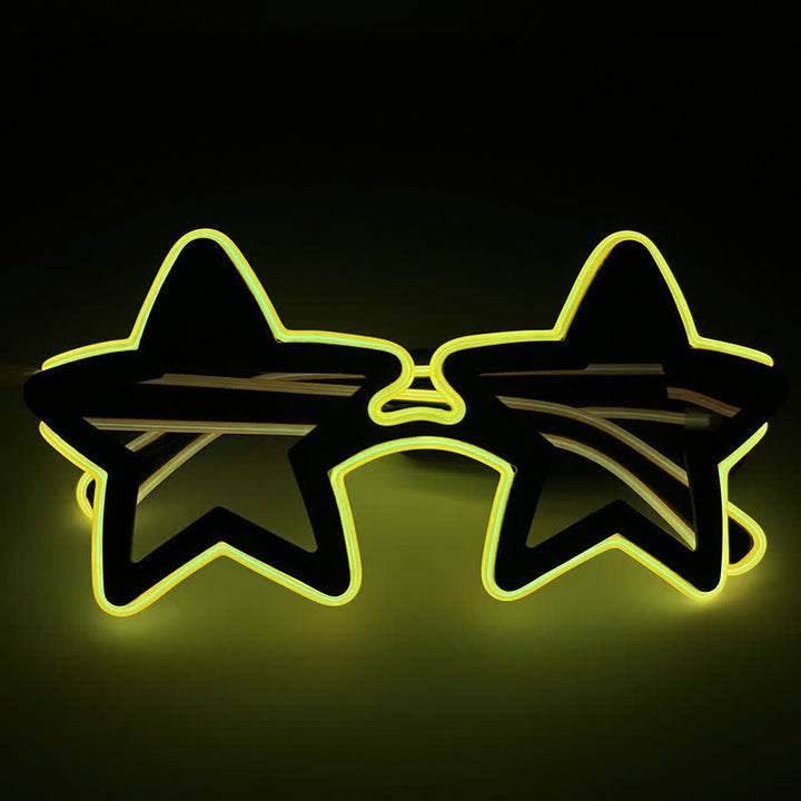 Glowing Star Shape Dancing Party Neon LED Glasses