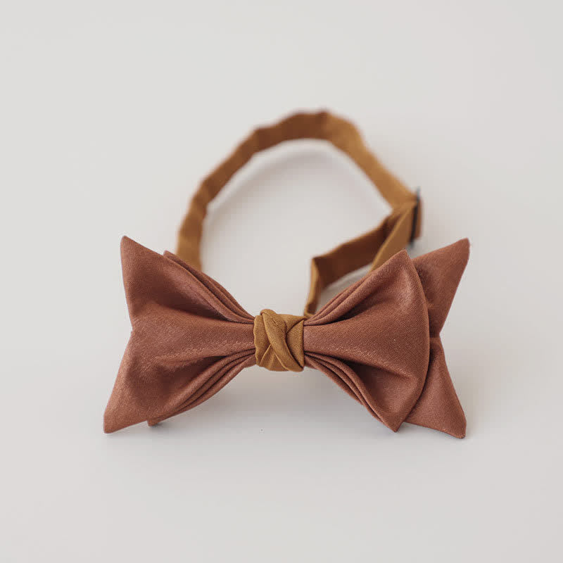 Men's Dark Orange Solid Color Bow Tie