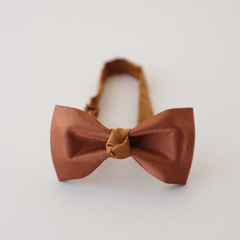 Men's Dark Orange Solid Color Bow Tie