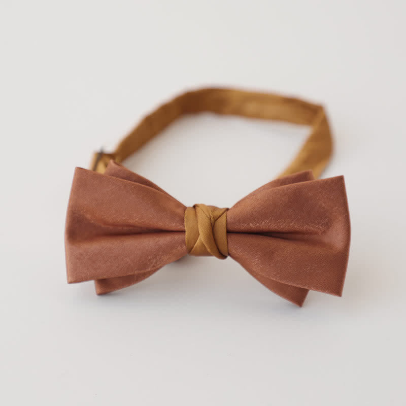 Men's Dark Orange Solid Color Bow Tie