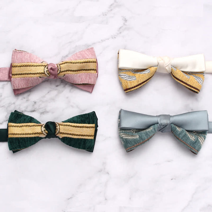 Men's Candy Color Novel Splicing Bow Tie