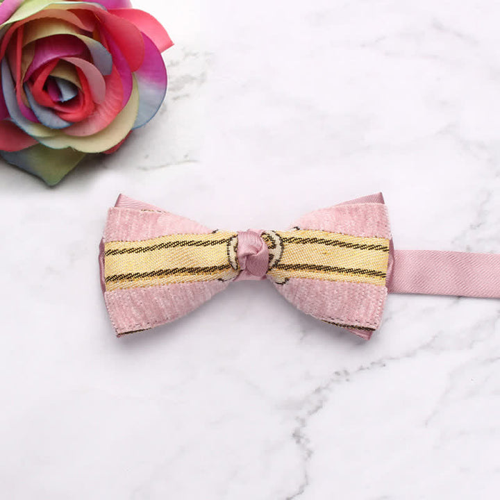 Men's Candy Color Novel Splicing Bow Tie