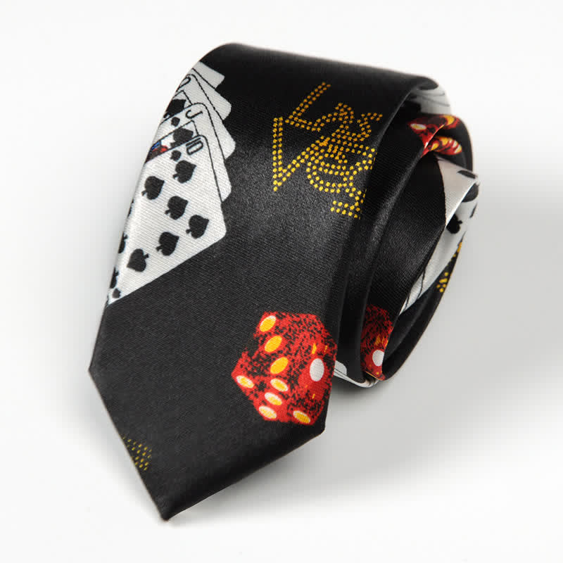 Men's Poker Playing Cards Themed Necktie