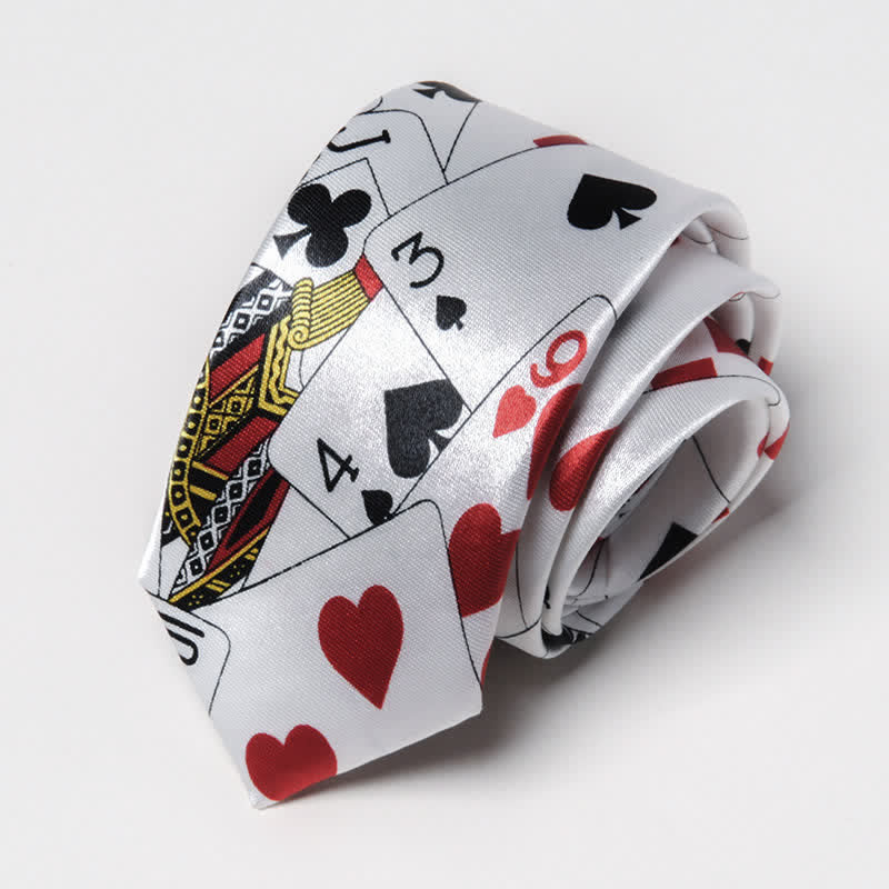 Men's Poker Playing Cards Themed Necktie