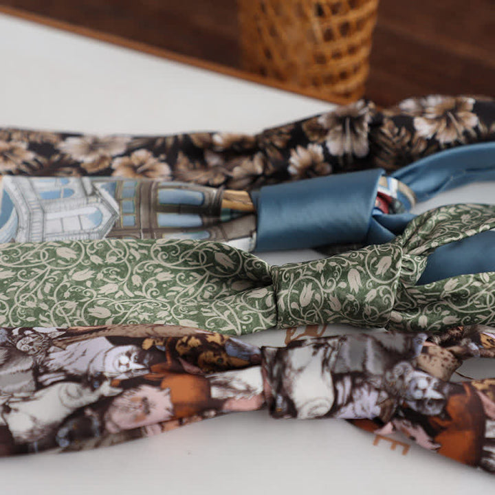 Men's Floral Animal Garden Scene Pattern Necktie - image 3