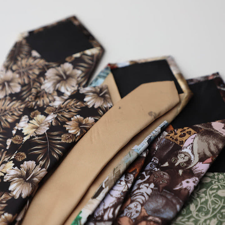 Men's Floral Animal Garden Scene Pattern Necktie - image 5