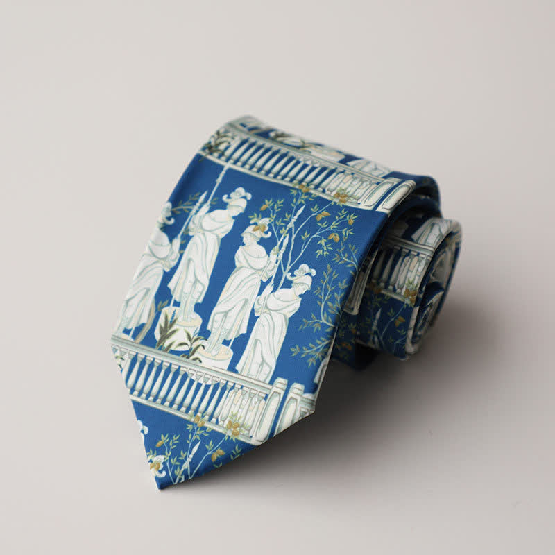 Men's Floral Animal Garden Scene Pattern Necktie - Style #21 - image 25