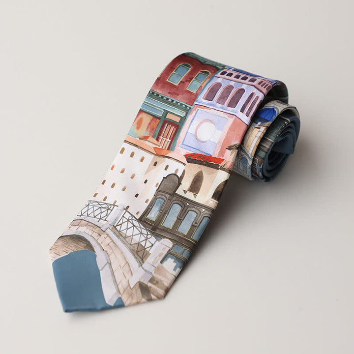 Men's Floral Animal Garden Scene Pattern Necktie - Style #8 - image 12
