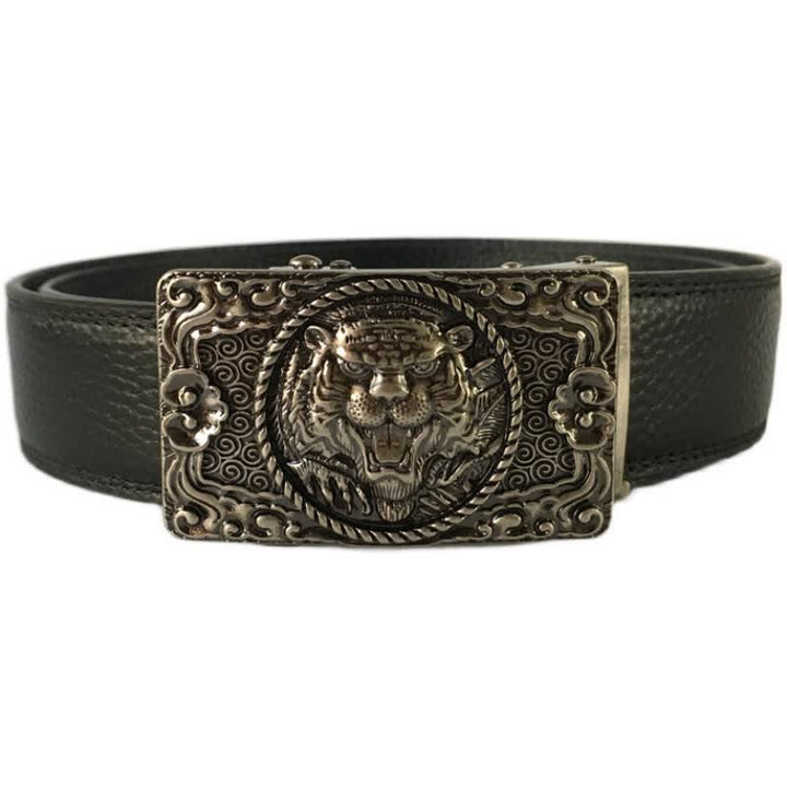 Men's Tiger Head Automatic Buckle Leather Belt