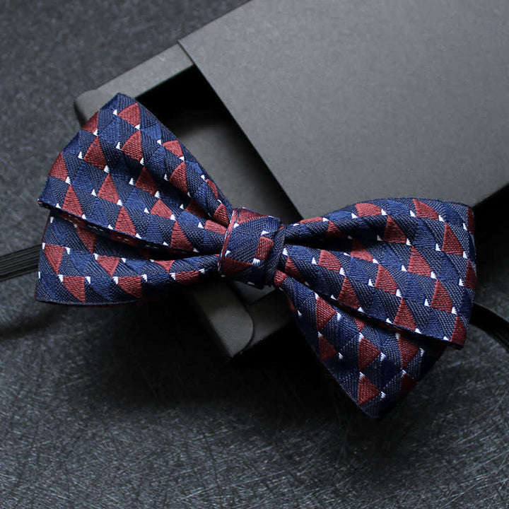 Men's Abstract Pattern Double Layers Bow Tie