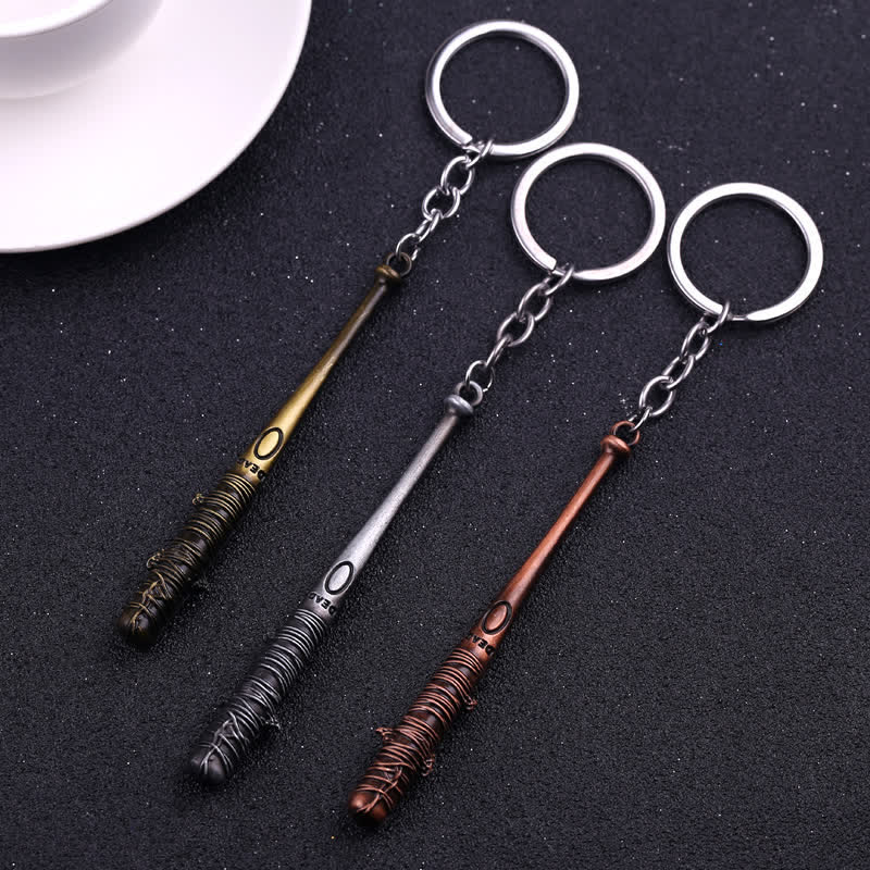 Chic Barbed Baseball Bat Pendant Keychain - image 0