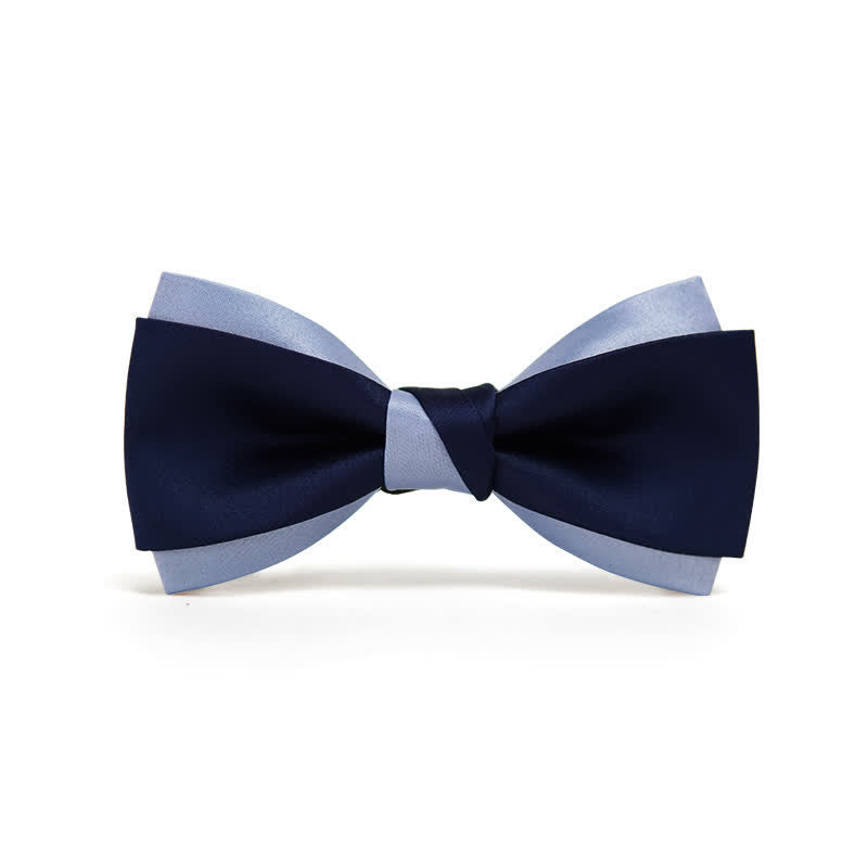 Men's Contrast Color Double Layered Bow Tie