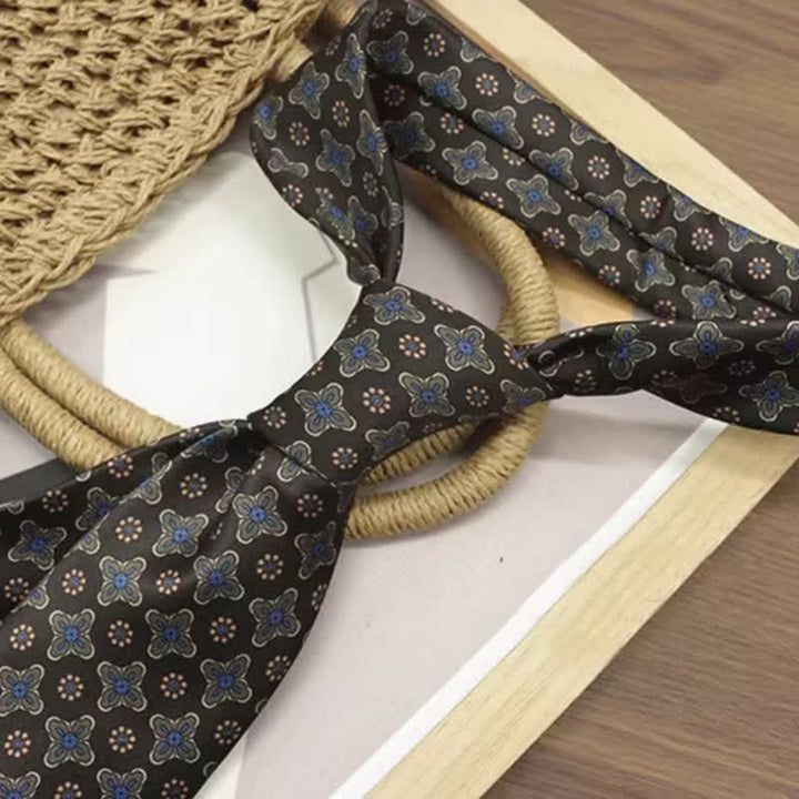 Men's Vintage Floral Printed Casual Wide Necktie - image 5