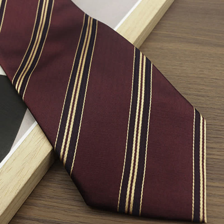 Men's Classic Striped Wide Real Silk Necktie - image 7