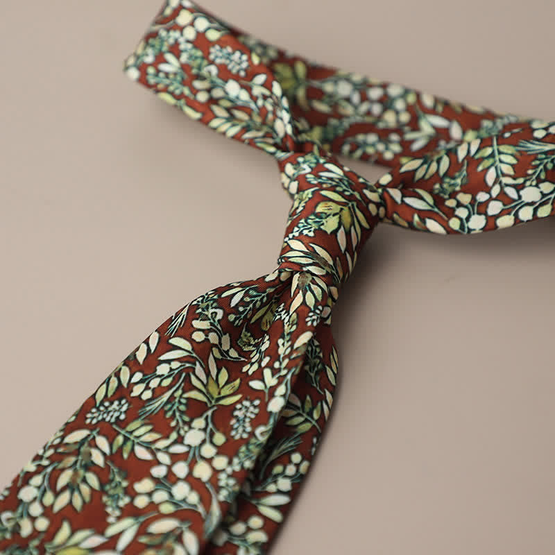 Men's Retro Elegant Neckwear Floral Pattern Necktie