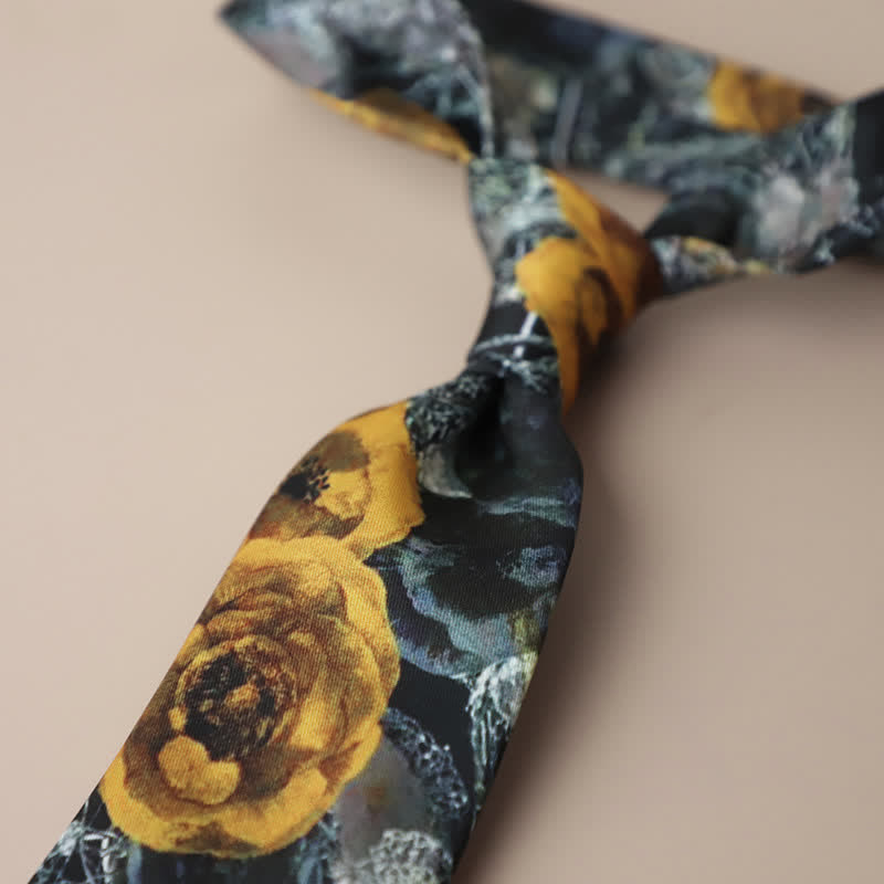 Men's Retro Elegant Neckwear Floral Pattern Necktie