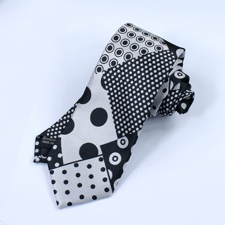 Men's Polka Dot Black And White Necktie