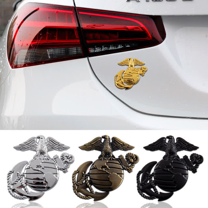 Marine Eagle Globe Anchor Metal Sticker Car Badge