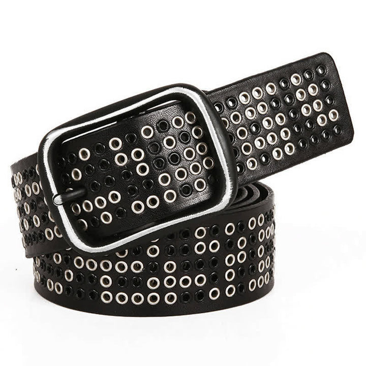 Unisex Studded Heavy Metal Cowboy Punk Leather Belt