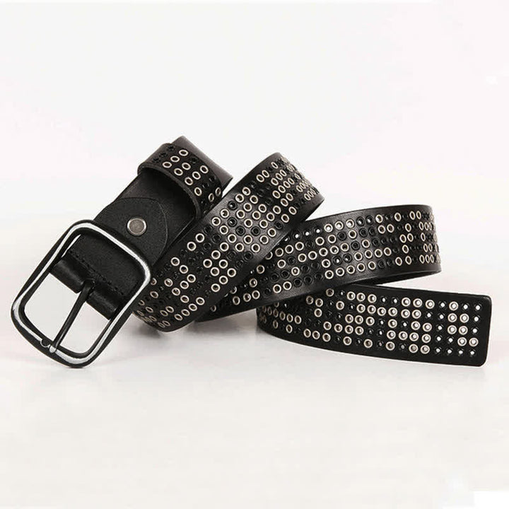 Unisex Studded Heavy Metal Cowboy Punk Leather Belt