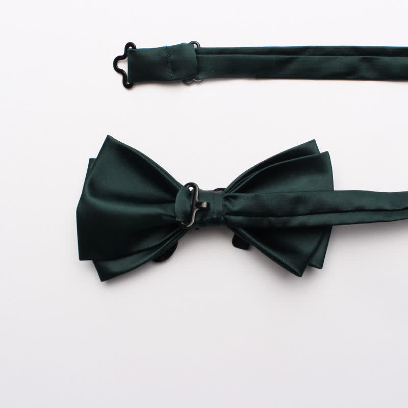 Men's Yarn-dyed Double Layer Flower Ribbon Bow Tie