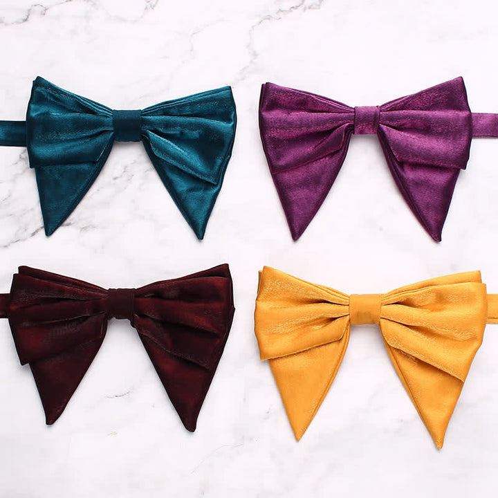 Men's Gloss Double Layered Oversized Pointed Bow Tie