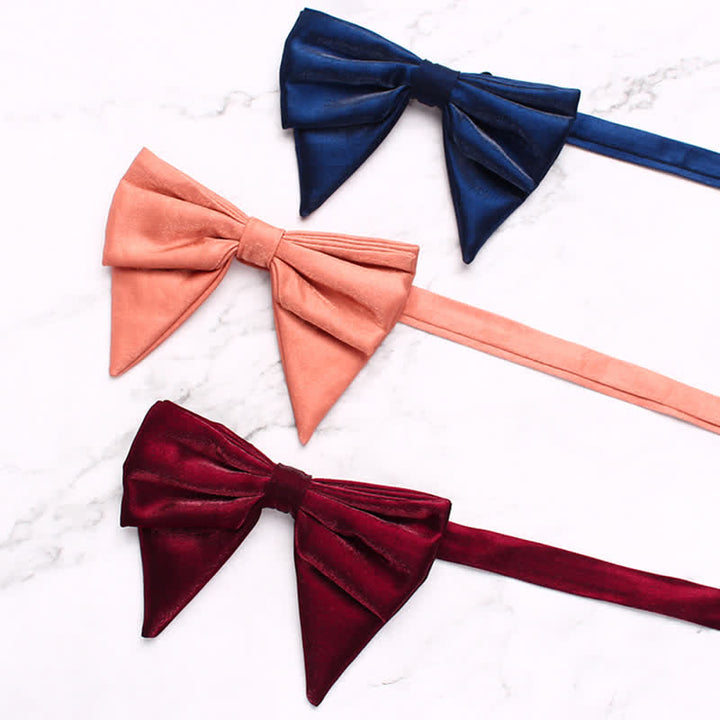 Men's Gloss Double Layered Oversized Pointed Bow Tie