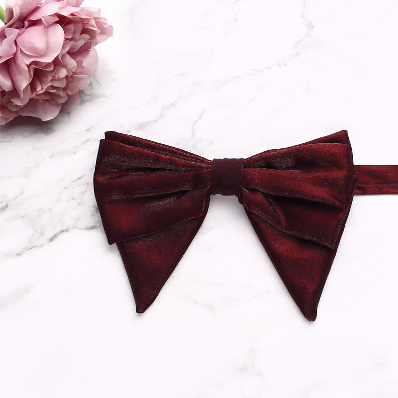 Men's Gloss Double Layered Oversized Pointed Bow Tie