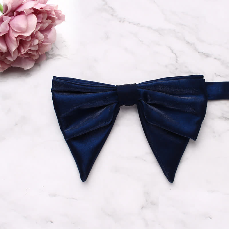 Men's Gloss Double Layered Oversized Pointed Bow Tie