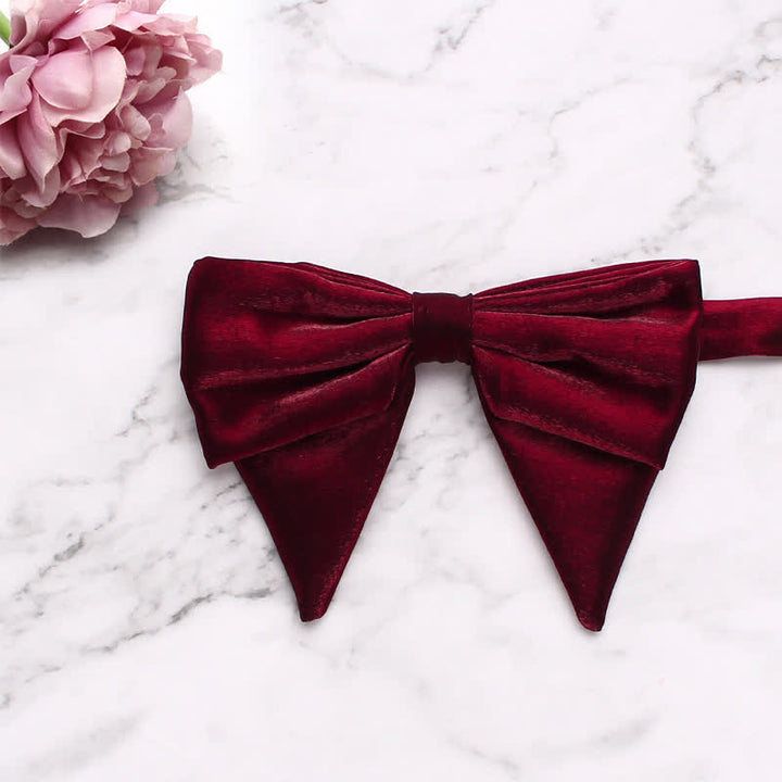 Men's Gloss Double Layered Oversized Pointed Bow Tie