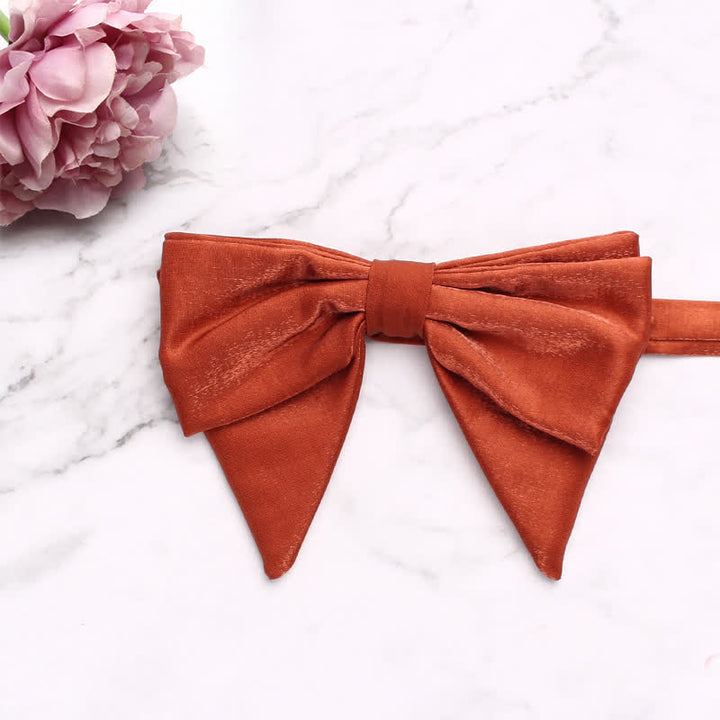 Men's Gloss Double Layered Oversized Pointed Bow Tie