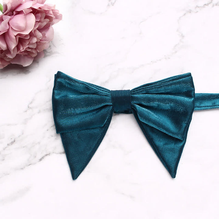 Men's Gloss Double Layered Oversized Pointed Bow Tie