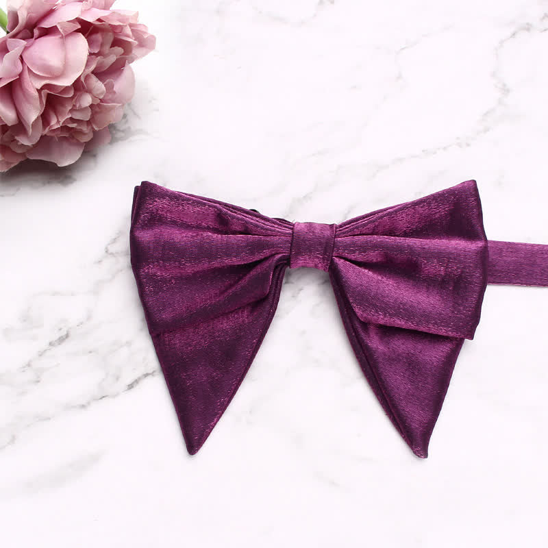 Men's Gloss Double Layered Oversized Pointed Bow Tie