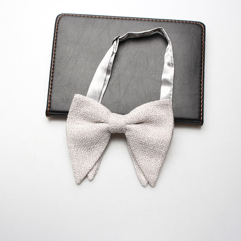 Men's Weave Linen Cotton Oversized Pointed Bow Tie