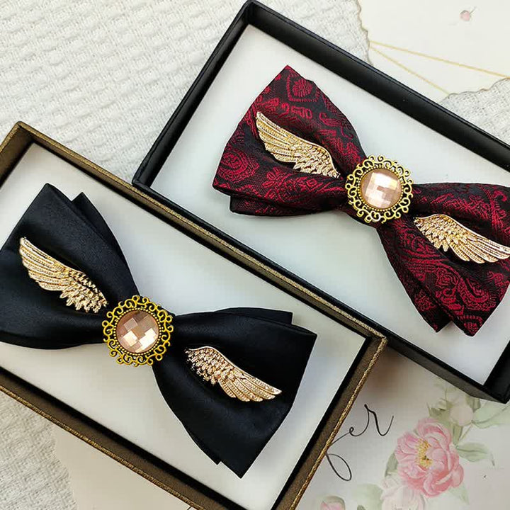 Men's Golden Wings Gemstone Suit Bow Tie