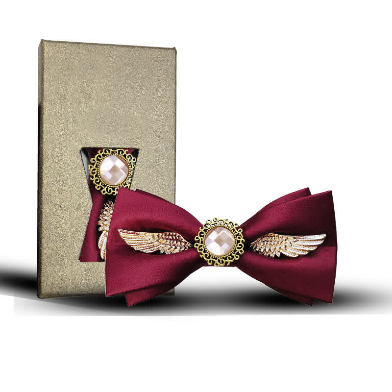 Men's Golden Wings Gemstone Suit Bow Tie