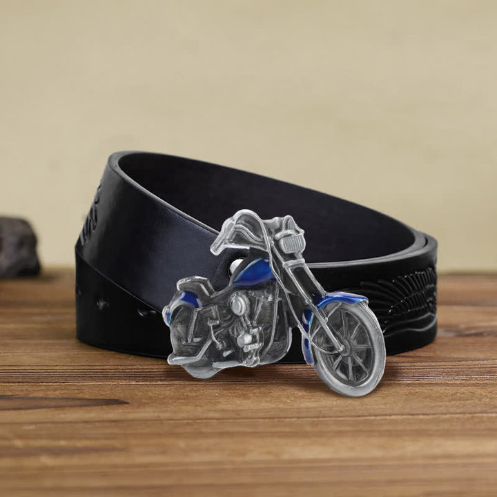 Men's DIY Cool Motorcycle Buckle Leather Belt