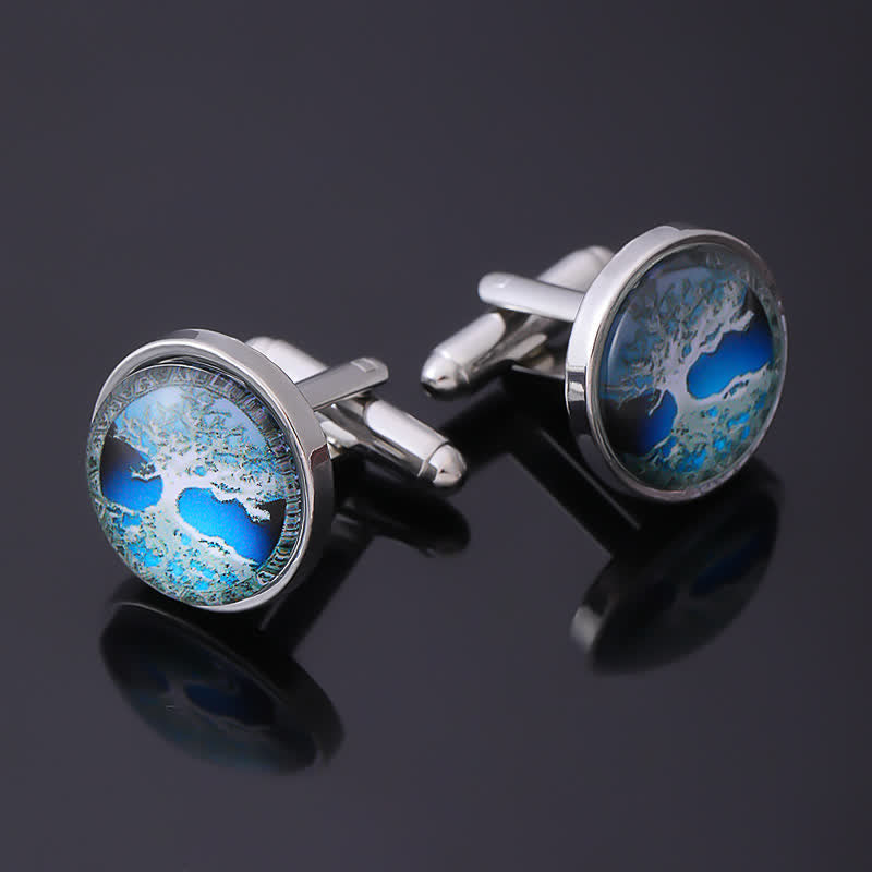 Men's Simple Tree of Life Pattern Shirt Cufflinks - image 2