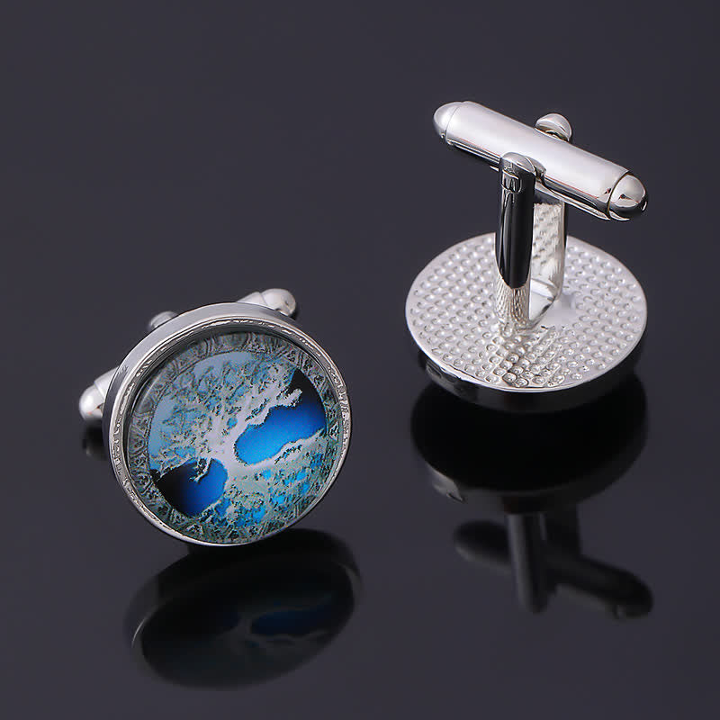 Men's Simple Tree of Life Pattern Shirt Cufflinks