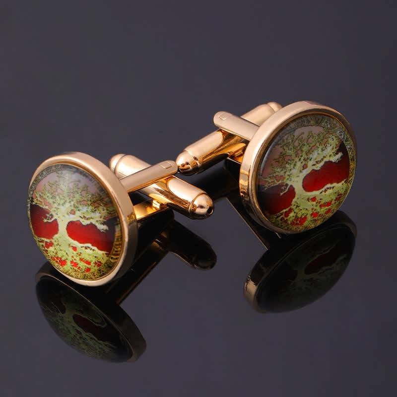 Men's Simple Tree of Life Pattern Shirt Cufflinks - image 5