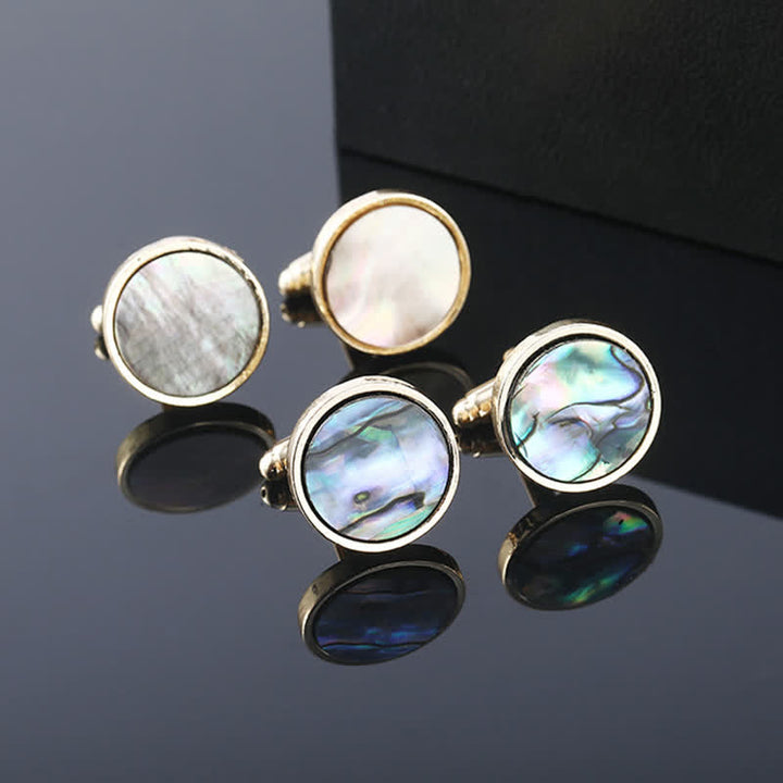 Men's Colorful Abalone Shell Stone Shirt Cufflinks - image 0