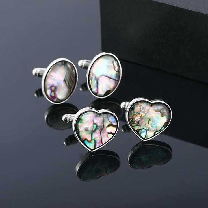 Men's Colorful Abalone Shell Stone Shirt Cufflinks