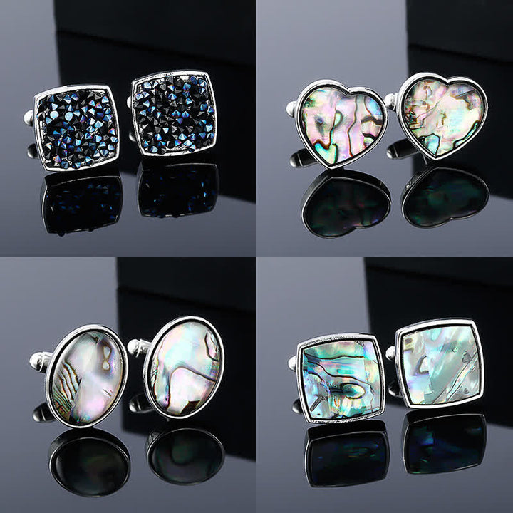 Men's Colorful Abalone Shell Stone Shirt Cufflinks