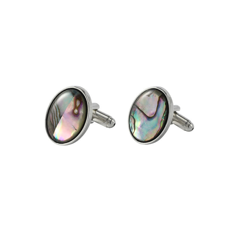 Men's Colorful Abalone Shell Stone Shirt Cufflinks