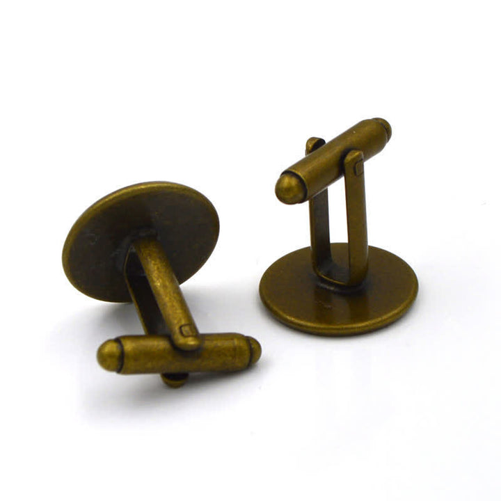 Men's Black & White Yin Yang Glass Dome Cufflinks - image 8