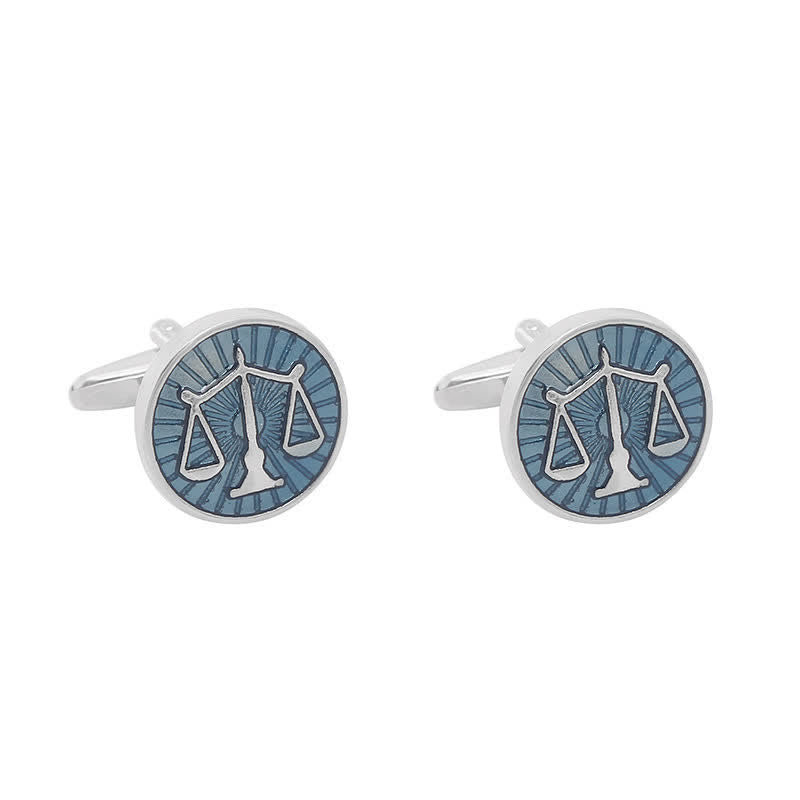 Men's Exquisite Law Scales Pattern Enamel Cufflinks