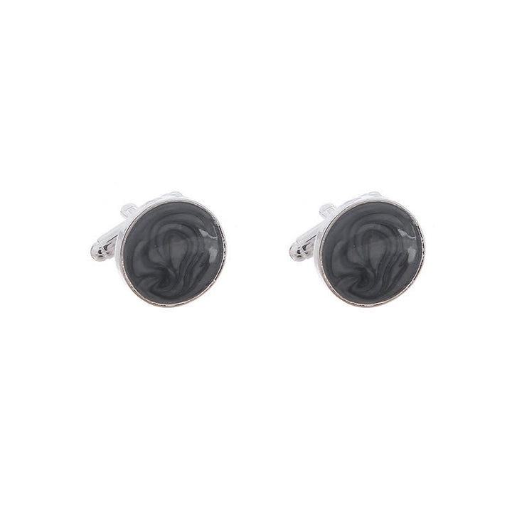 Men's Versatile Round Style Shirt Cufflinks - Black - image 7