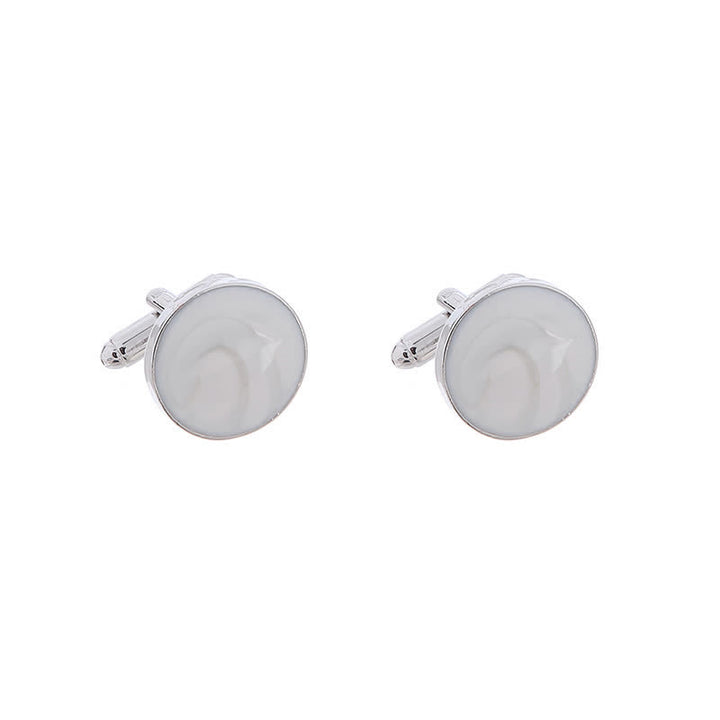 Men's Versatile Round Style Shirt Cufflinks - White - image 8