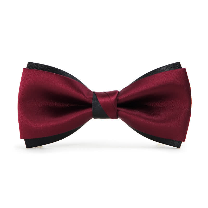 Men's Charming Black & Red Double Layered Bow Tie