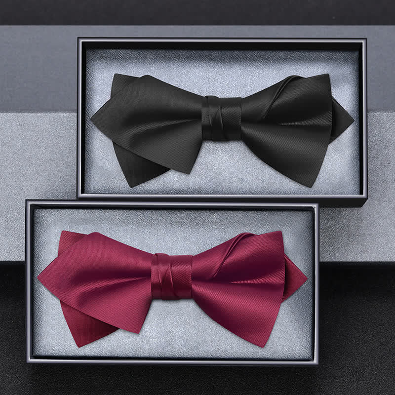 Men's Unique Irregular Double Layered Pointed Bow Tie